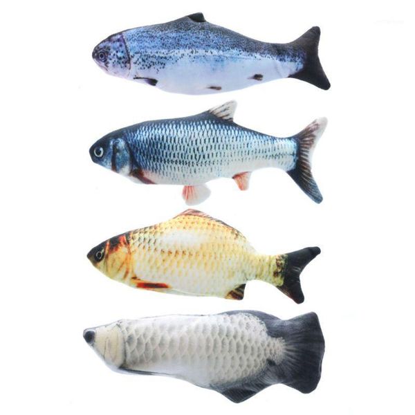 

cat toys electric fish shape catnip toy realistic plush wagging interactive gift1