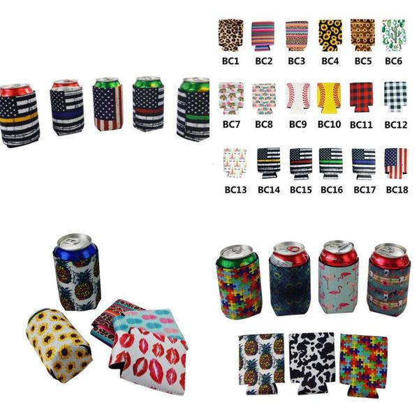 

cups sleeves neoprene beer color colorful printing cover for summer can cooler cola cooling protection dhl