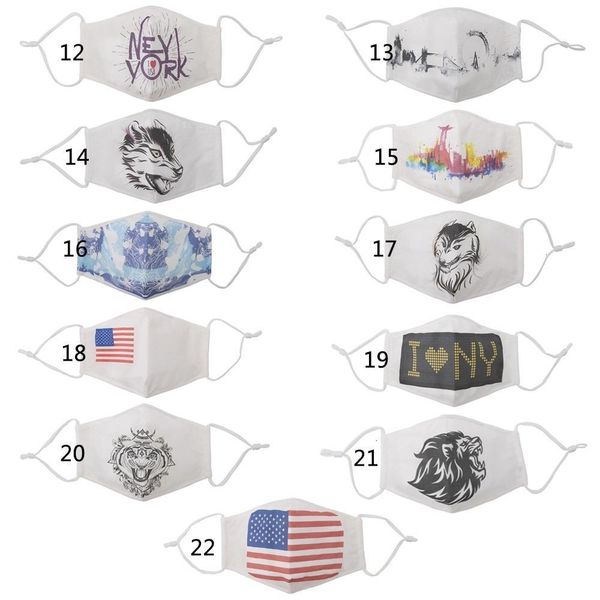 

pm2.5 dust printed cotton face mask and smog protective masks can be inserted filter hh9-3054