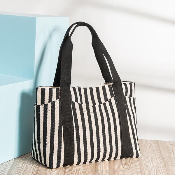 

cross body fashion women's bag stripe canvas portable shoulder tote mami