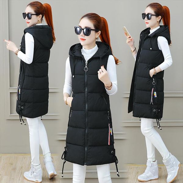 

wholesale 2019 new autumn winter selling womens fashion casual female nice warm vest outerwear mp622, Black;white