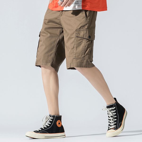 

2021 new shorts cargo fresh occasional camouflage from the summer cotton men's short pants confortable clothes men p89m, White;black