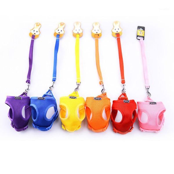 

pet supplies dog harness dog leash set vest harness polyester breathable mesh adjustable harnesses stainless steel buckle1