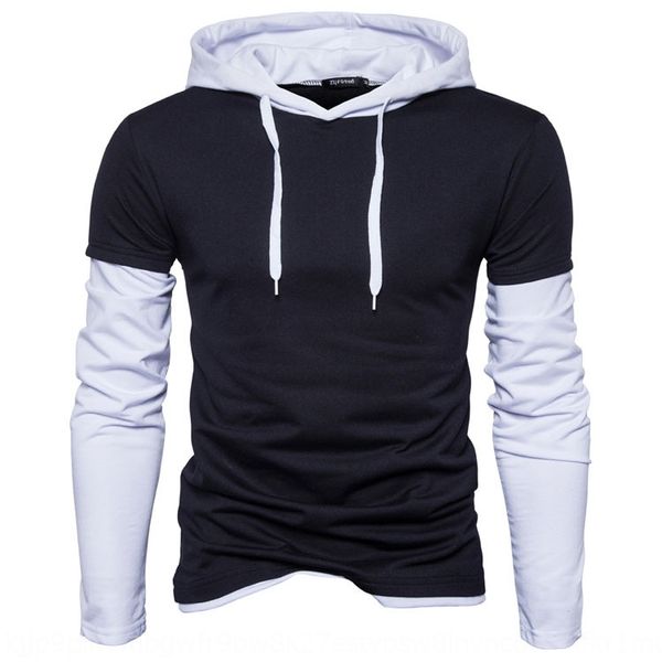 

износ партия 2020 осень зима новый поддельные два с капюшоном спортивной одежды партии свитера sweater2020 осенью зима новой поддельным мужс, Black