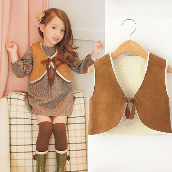 

autumn winter fur girl vest fashion korean children's clothing for girls lambs wool warmer cardigan vest children outerwear 201106, Camo