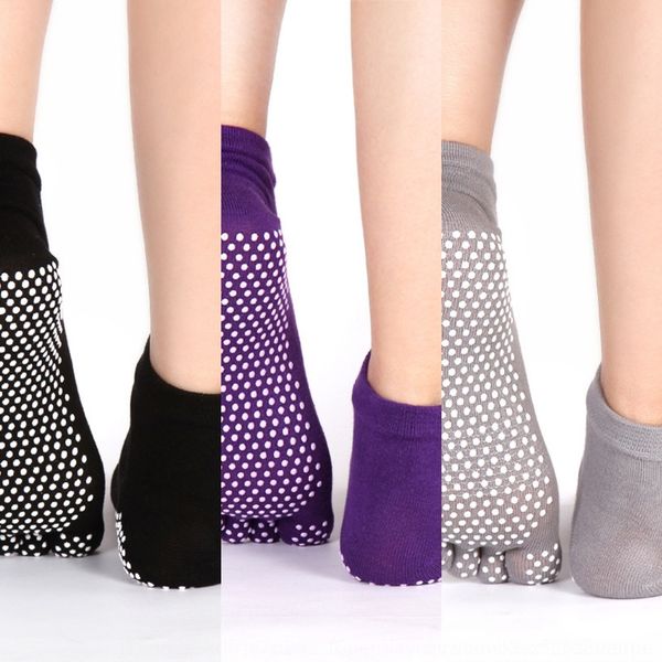 

6lhn8 socks yoga women's non slip five finger dancing cotton fitness leisure cotton selling sports yoga dance sweat socks 0j35k, Black