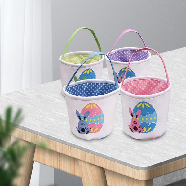 2022 New Easter Party Supplies Cute Basket Eggs Bunny Easter Bucket Holiday Decoration Wholesale