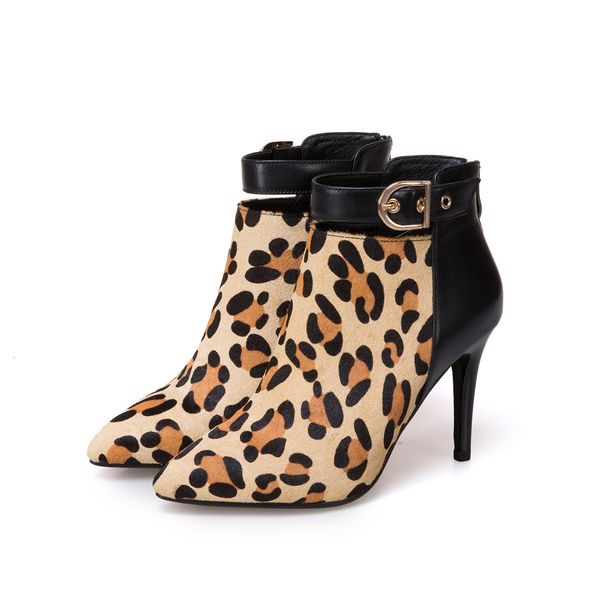 

women's 2021 boots for female + leopard hair shoes autumn and winter 4m0v, Black