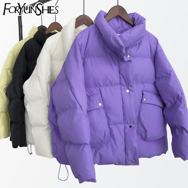 

candy color women short parkas 2020 winter warm cotton padded jacket coats loose casual preppy thick windproof femme clothes1, Black