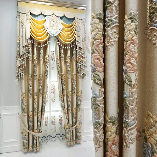 

curtain & drapes european luxury curtains for bedroom embroidered blackout window jacquard living room kitchen