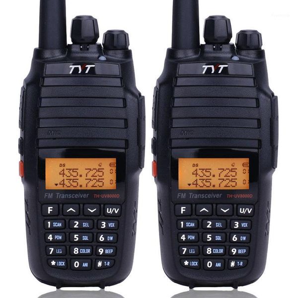 

2pcs tyt th-uv8000d walkie talkie 10watts high power cross-band dual band handheld fm transceiver ham two way radio1
