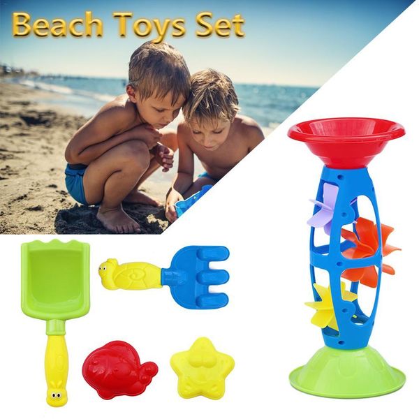 

5pcs plastic kids beach toys cute animal model shovel rake bucket set outdoor water sand hourglass playing tool kids beach game wmtlmg