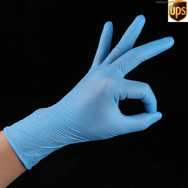 

work light kitchen blue gardening nitrile latex puncture disposable anti resistant gloves