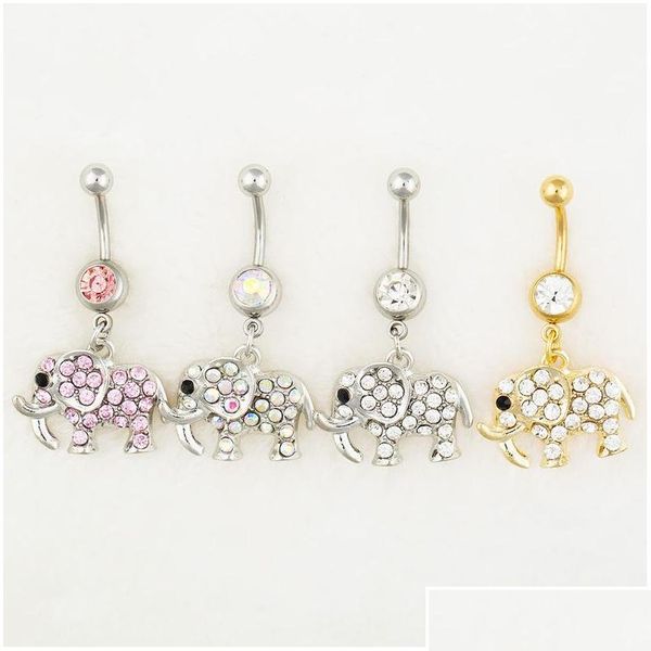 

d0544 (3 colors ) mix colors styl belly ring newly nice elephant style rings body piercing jewelry dangle accessories fashion charm bhzkb, Silver