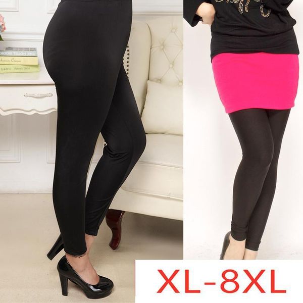 

new autumn winter ladies plus size long leggings for women large slim elastic velvet keep warm leggings 3xl 4xl 5xl 6xl 7xl, Black