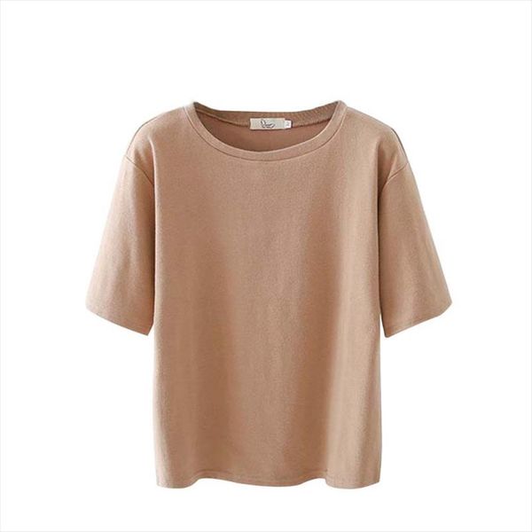 

korean style short sleeve t shirt women fashion loose basic t shirts casual drop shipping good quality, White