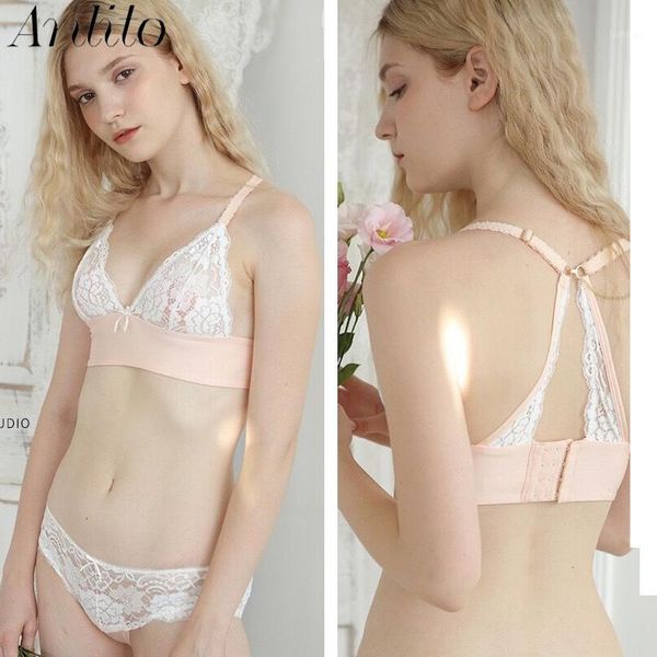 

anlito women triangle cup brassiere embroidery lace patchwork bra set plus size lingerie bras panties sets white1, Red;black