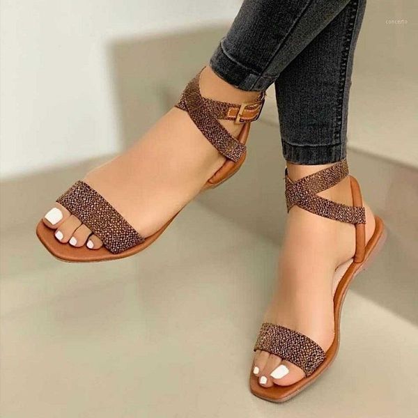 

summer women flat sandals beach open toe gladiator ladies shoes ankle strap roman female sandals sandalias mujer1, Black
