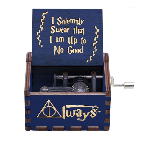 

new carved wooden hand crank music box birthday engrave handmade musical box christmas gift party casket anonymity decoration1