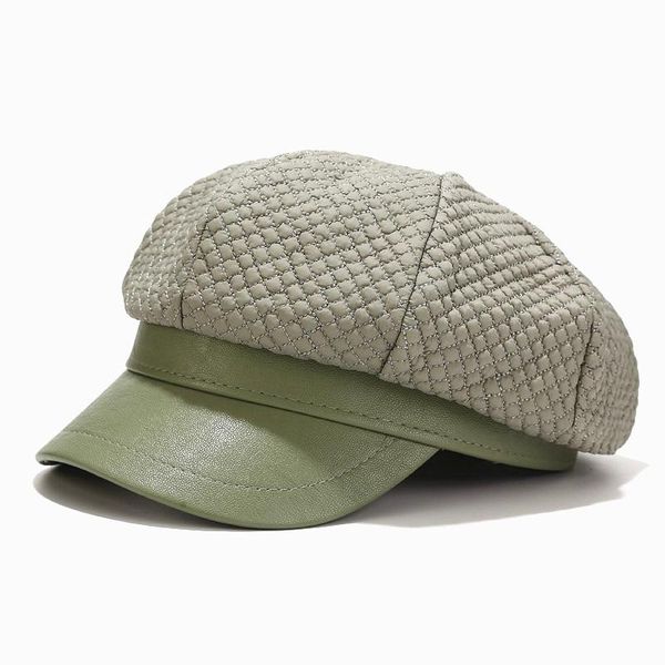 

stingy brim hats autumn women casual navy thick warm beret caps british ladies plaid sboy octagonal gorros lvyi055, Blue;gray