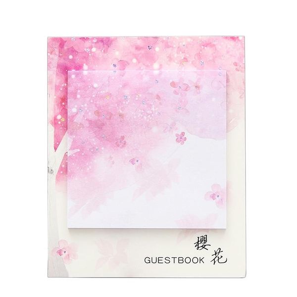 

mohamm 30pcs american cherry blossom kawaii cute sticky notes memo pad in japanese style diary stationery flakes scrapbook deco f wmtwms