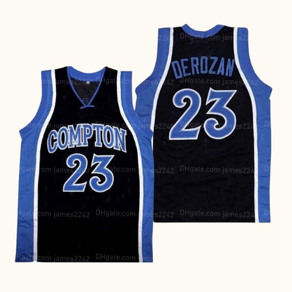 Özel DeMar DeRozan Compton Lisesi Basketbol Forması ED Siyah Boyut S-4XL Herhangi bir İsim Numarası En Kalite Formaları