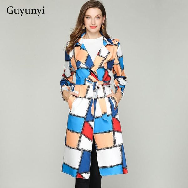 

women's trench coats colored geometric elements office lady 2021 autumn winter suit collar decorative belt simple party warm women, Tan;black