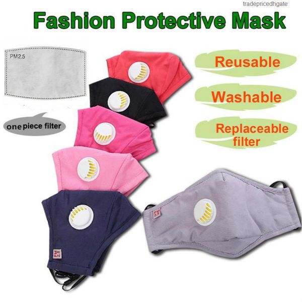 

face colors cotton valve masks breath washablereusable multi pm2.5 mouth anti-dust fabric mask with filter fy0016