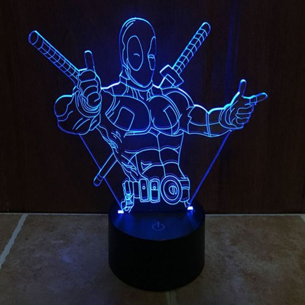 

2021 new eadpool 3 3d night light table lamp usua
