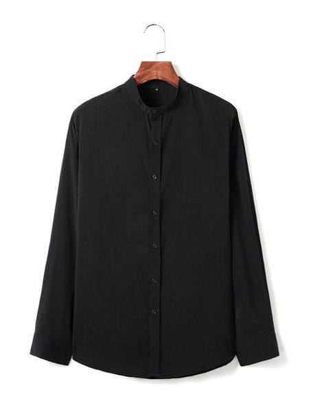 

men's casual shirts 2021 autumn winter classic plaid shirt long sleeve round neck loose cotton, White;black