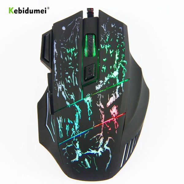 

kebidumei 3200dpi gaming mouse wired computer mouse led optical 3d usb pro gamer computer mice for pc adjustable usb wired