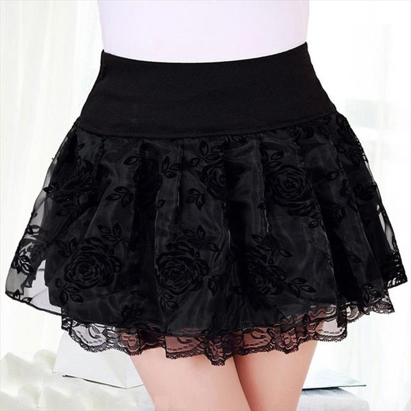 

2019 womens new skirt summer high waist tutu skirts womens lolita petticoat bridesmaids vintage mini skirt saias faldas 363, Black