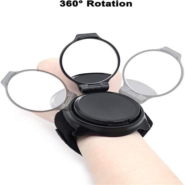 

newly 360° bike rear view mirror bicycle mirror wrist band wide field of view & comfortable straps & adjustable armband wrist wear mirror