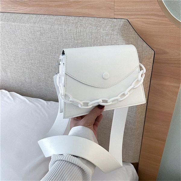 

women casual pu leather sling handbag fashion solid color simple daily bag for female ladies elegant chain crossbody bag
