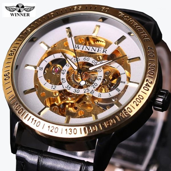 

wristwatches relogio masculino luxury skeleton winner automatic for men watch factory stainless steel wristwatch gift box1, Slivery;brown