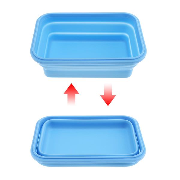 

4шт набор 350 500 800 1200 мл портативного прямоугольник складных силиконовой масштабируемость складной закуска бенто коробка с уплотнительн