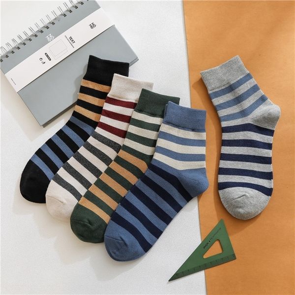 

fwhu6 new style styleall horizontal stripe socks in cottoncasualbreathable cahvu wintercollege men's autumn and comfortable men's, Black
