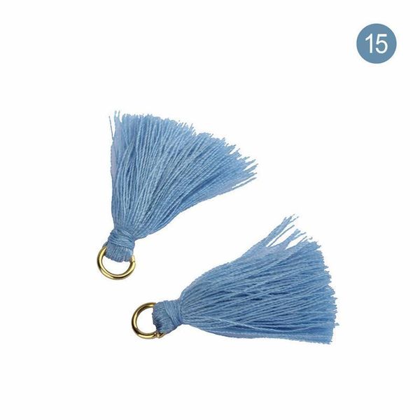 

100pc 3.6cm mini metal ring polyester cotton fabric tassel diy pendant jewelry making fringe trim craft tassel sewing accessorie h qylfmd