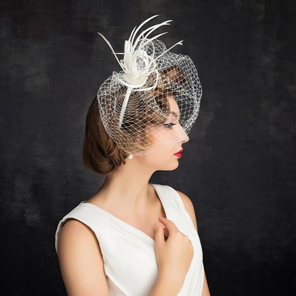 

Fashion Women High Quality Hair Hoop Top Hat Accessories Feather Female Formal Headwear Chapeau Femme Gorros Mujer, Blue;gray