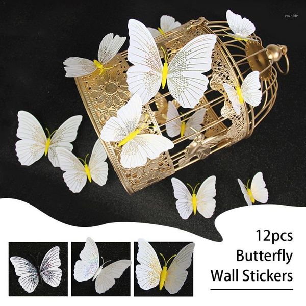 

12pcs 3d butterfly wall stickers decal decor art fridge magnet decoration home