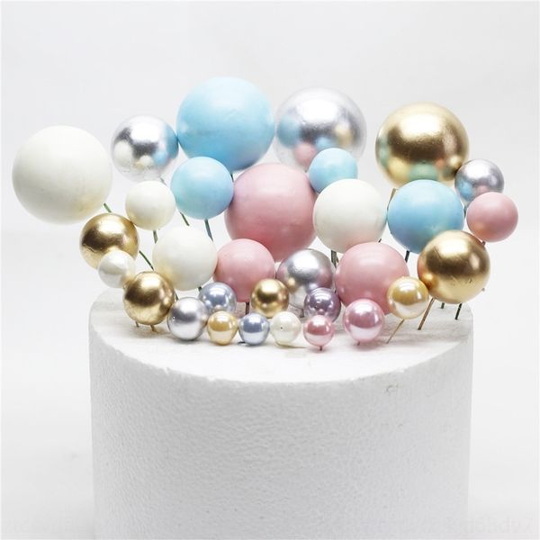 

o3ign gold red cake round color cake net plug-in foam ball ball beads scene ins decoration 9pgfi