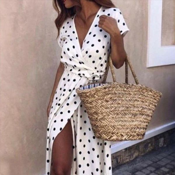 

women beach dress long dot deep-v sundress tunic swimwear white bikini cover up swimsuit dress vestidos mujer ropa de playa, Black;gray