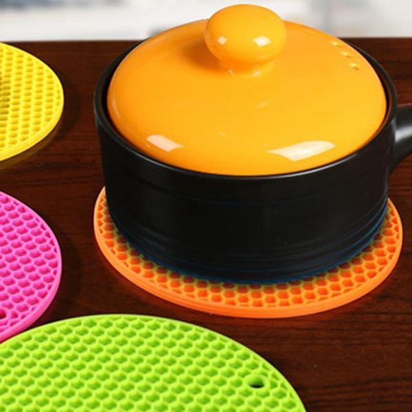 

silicone honeycomb placemat table heat resistant mat cup anti-slip cushion round pad
