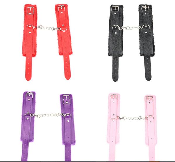 4 colori Morbida pelle PU Manette Restrizioni Schiavo bdsm Bondage Prodotti Gioco per adulti Giocattoli per coppie POP2022