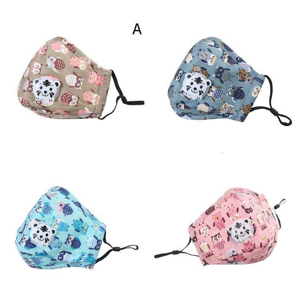 

20 face designs with valve cartoon kids animal printed dust washable mouth masks reusable mask p