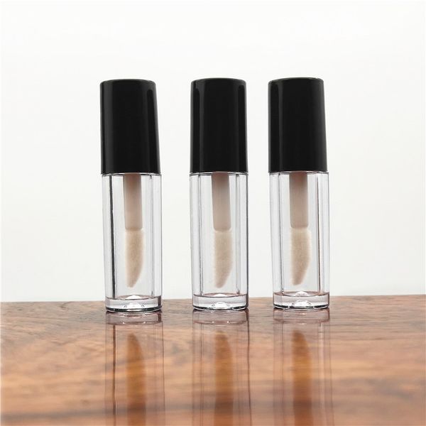 1.3ml mini vazio claro labelo tube lips plásticos bordos garrafa de embalagem 50x13mm viagem recarregável lipstick amostra recipiente