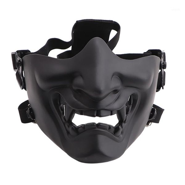 Cappellini da ciclismo Maschere 2021 Spaventoso Fantasma sorridente Mezza maschera Forma regolabile (tattica) Protezione per copricapo Costumi di Halloween Accessori1