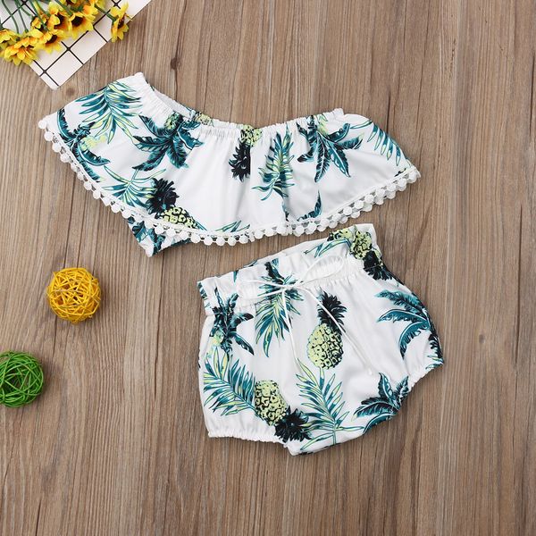

1-7year girls kids swimwear floral print kids bikini children two-piece swimsuit beachwear, White;black