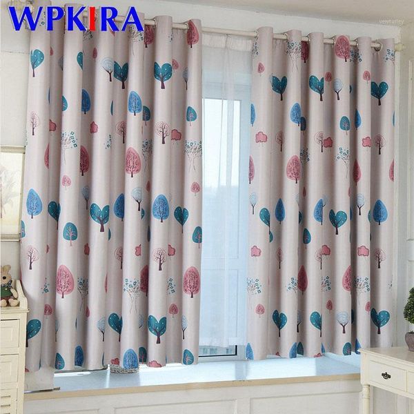 

curtain & drapes 1 pcs cartoon tree for kids bedroom living room blue office kitchen lovely pink window panel sq002d31