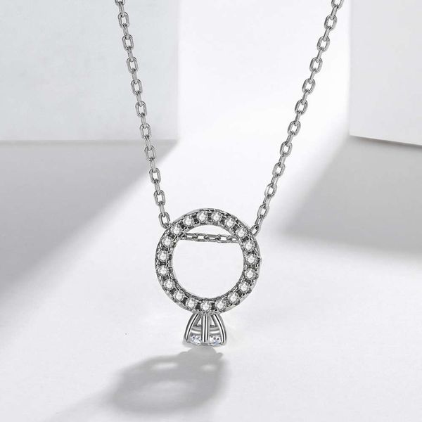 

luxurys designers fashion dz089 cute series new diamond ring style women's pendant inlaid with zircon white copper color keeping pendan, Silver